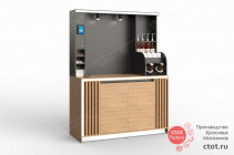 Кофе-модуль с местом под терминал оплаты,2 дисп. для стаканов,органайзер LED-подсв.1500х2005х630 мм
